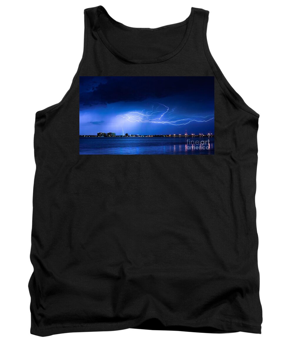 Lightning Tank Top featuring the photograph Fury by Quinn Sedam