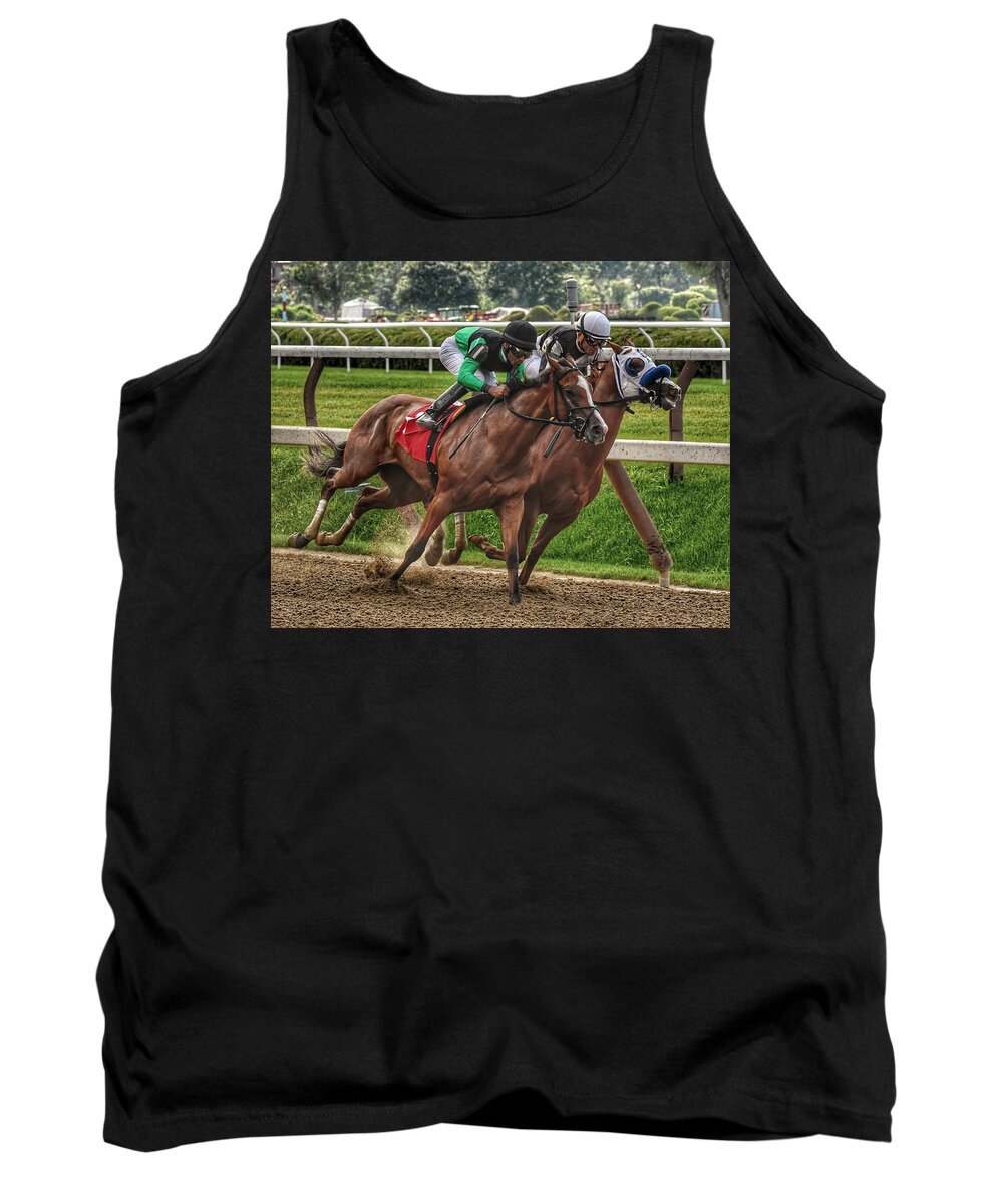 Race Horses Tank Top featuring the photograph Gaining by Jeffrey PERKINS
