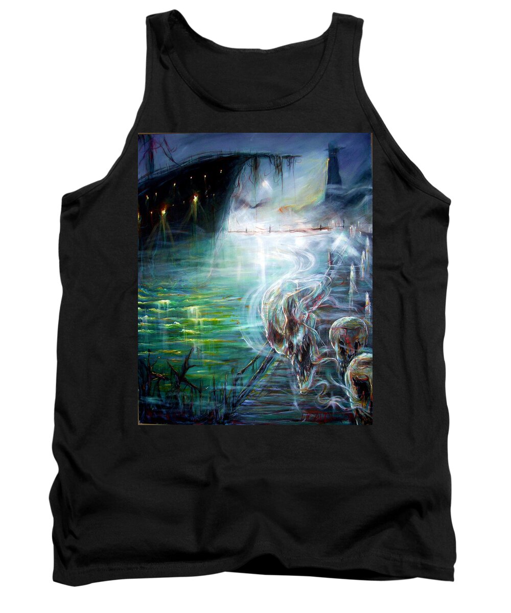 Skeleton Tank Top featuring the painting Ghost Ship 2 by Heather Calderon