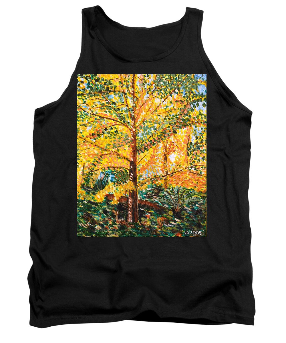 Tree Tank Top featuring the painting Gingko Tree by Valerie Ornstein