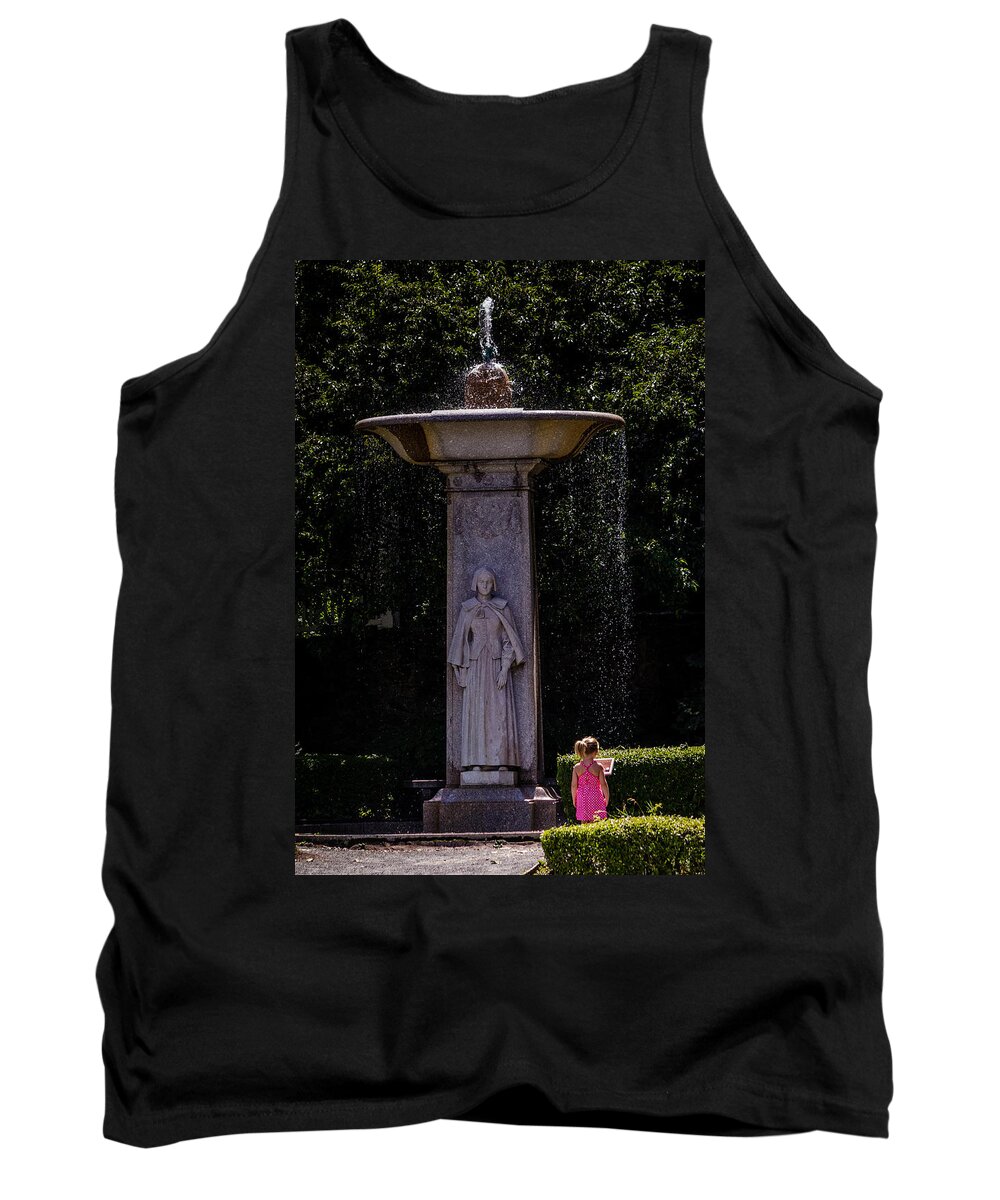 Girl And The Pilgrim Maiden Tank Top featuring the photograph Girl and the Pilgrim Maiden by SAURAVphoto Online Store