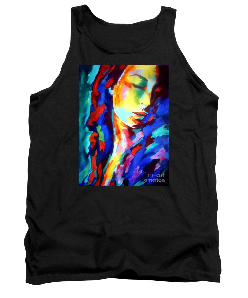 Affordable Original Art Tank Top featuring the painting Glow in shadows by Helena Wierzbicki