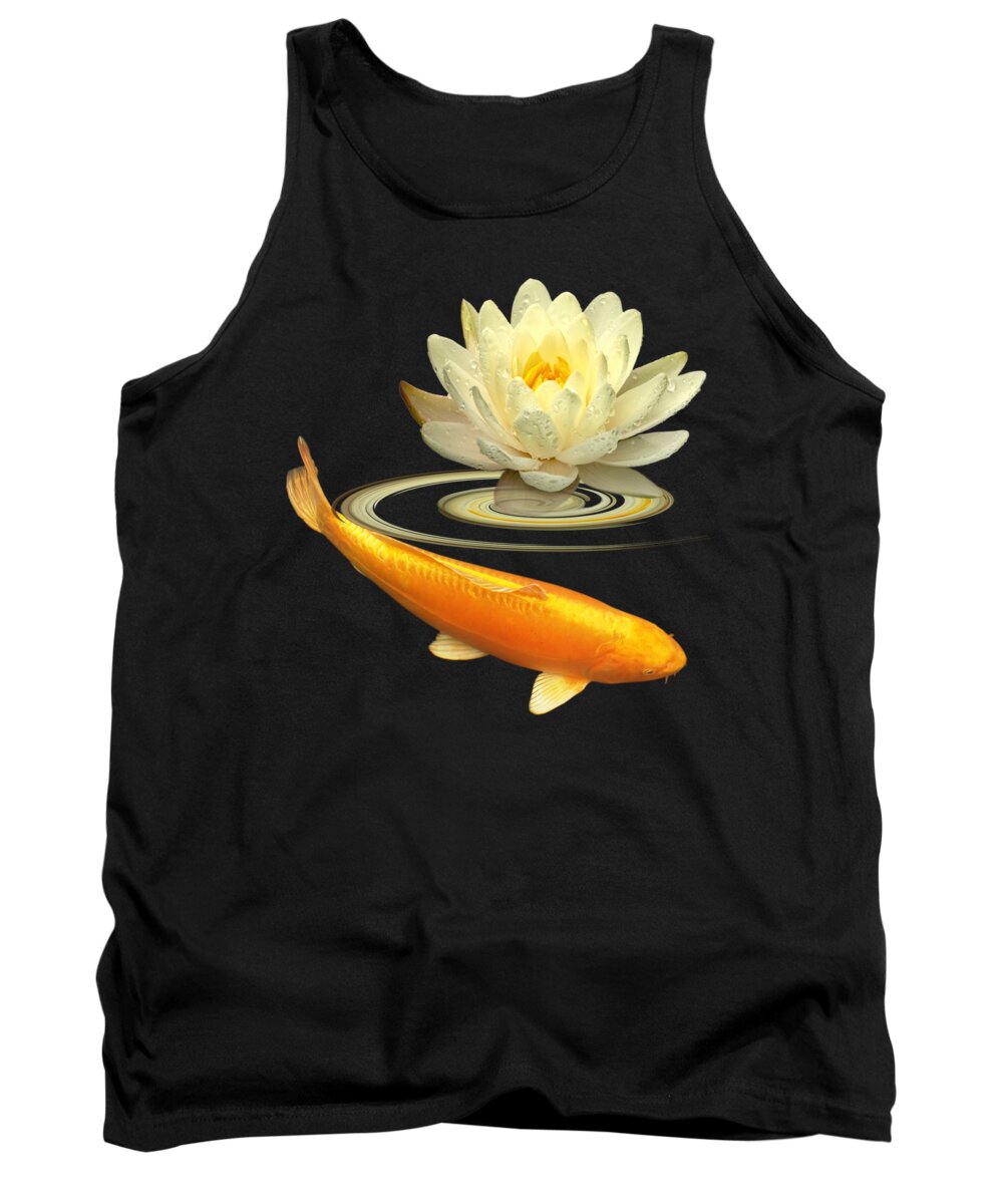 Fish Tank Top featuring the photograph Golden Harmony Square by Gill Billington