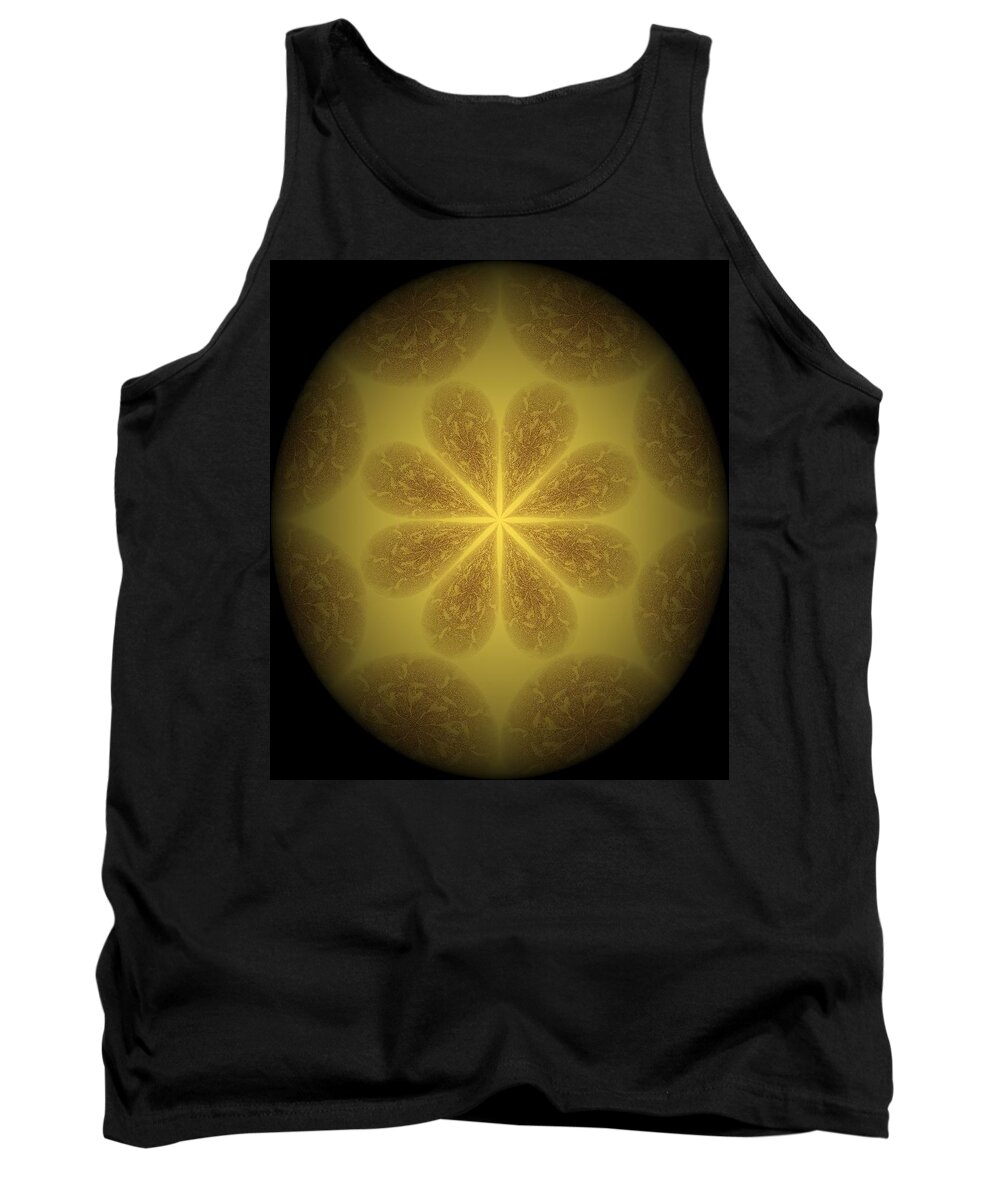 Oval Tank Top featuring the digital art Golden Jewel by Ee Photography