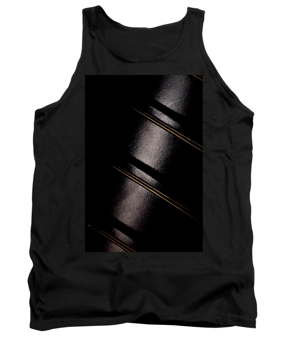 Black Tank Top featuring the photograph Golden Line by Paul Job