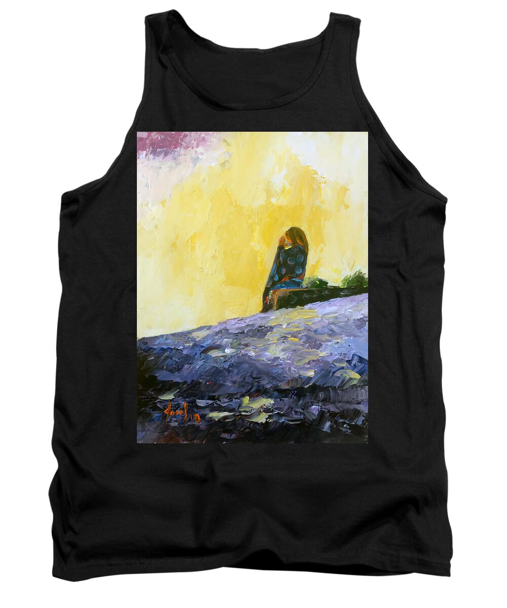 Bahamas Tank Top featuring the painting Good Morning Sun by Josef Kelly