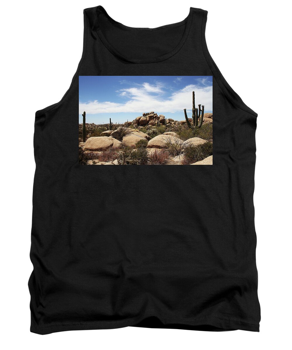 Granite Boulders And Saguaros Tank Top featuring the photograph Granite Boulders And Saguaros by Tom Janca