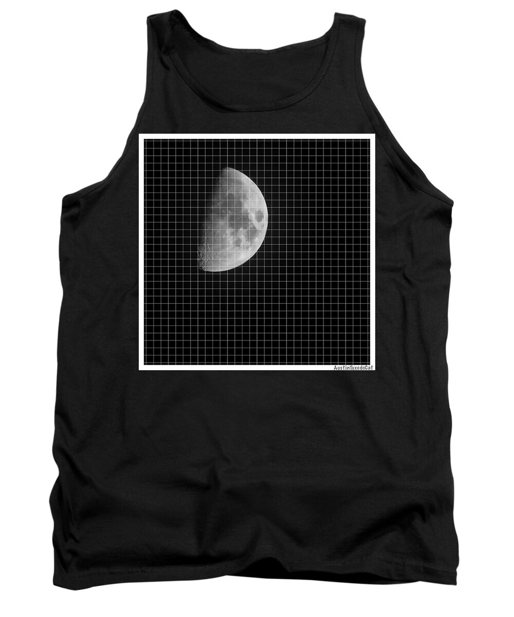 Evening Tank Top featuring the photograph Graphing The #moon In by Austin Tuxedo Cat