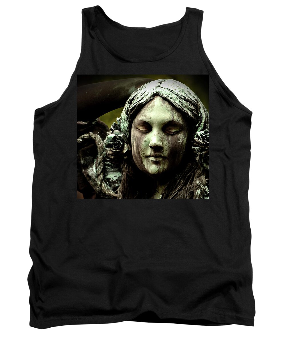 Portrait Tank Top featuring the photograph Green Woman A Portrait by Nadalyn Larsen