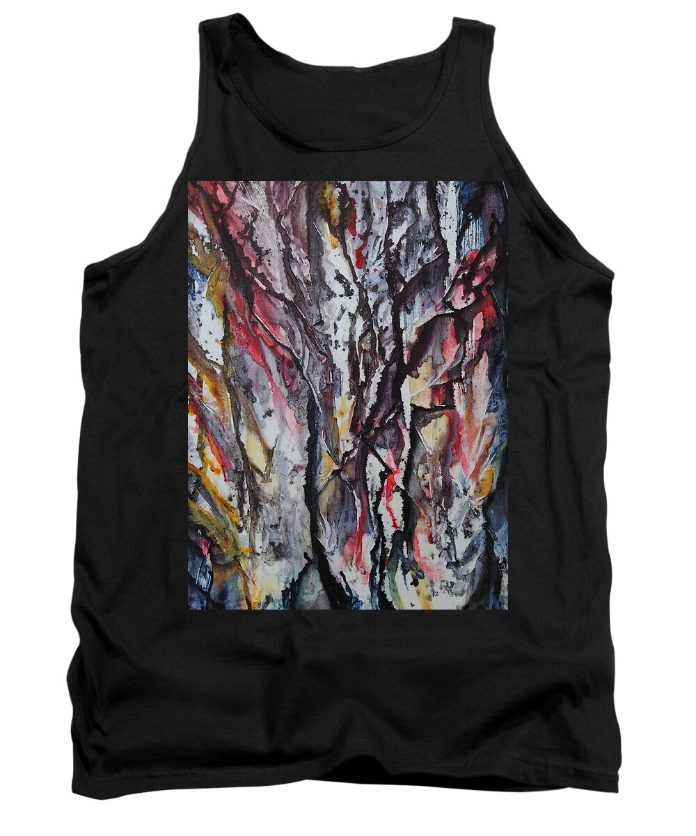 Woods Tank Top featuring the painting Haunted Forest by Vallee Johnson