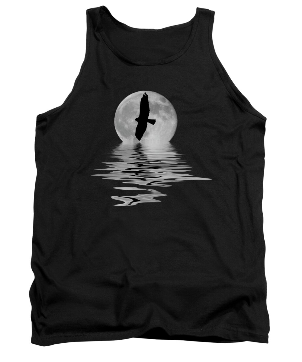 Hawk Tank Top featuring the photograph Hawk In The Moonlight 2 by Shane Bechler