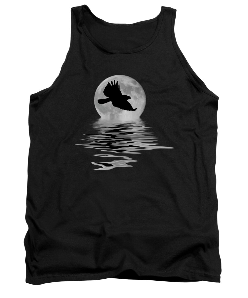 Hawk Tank Top featuring the photograph Hawk In The Moonlight by Shane Bechler