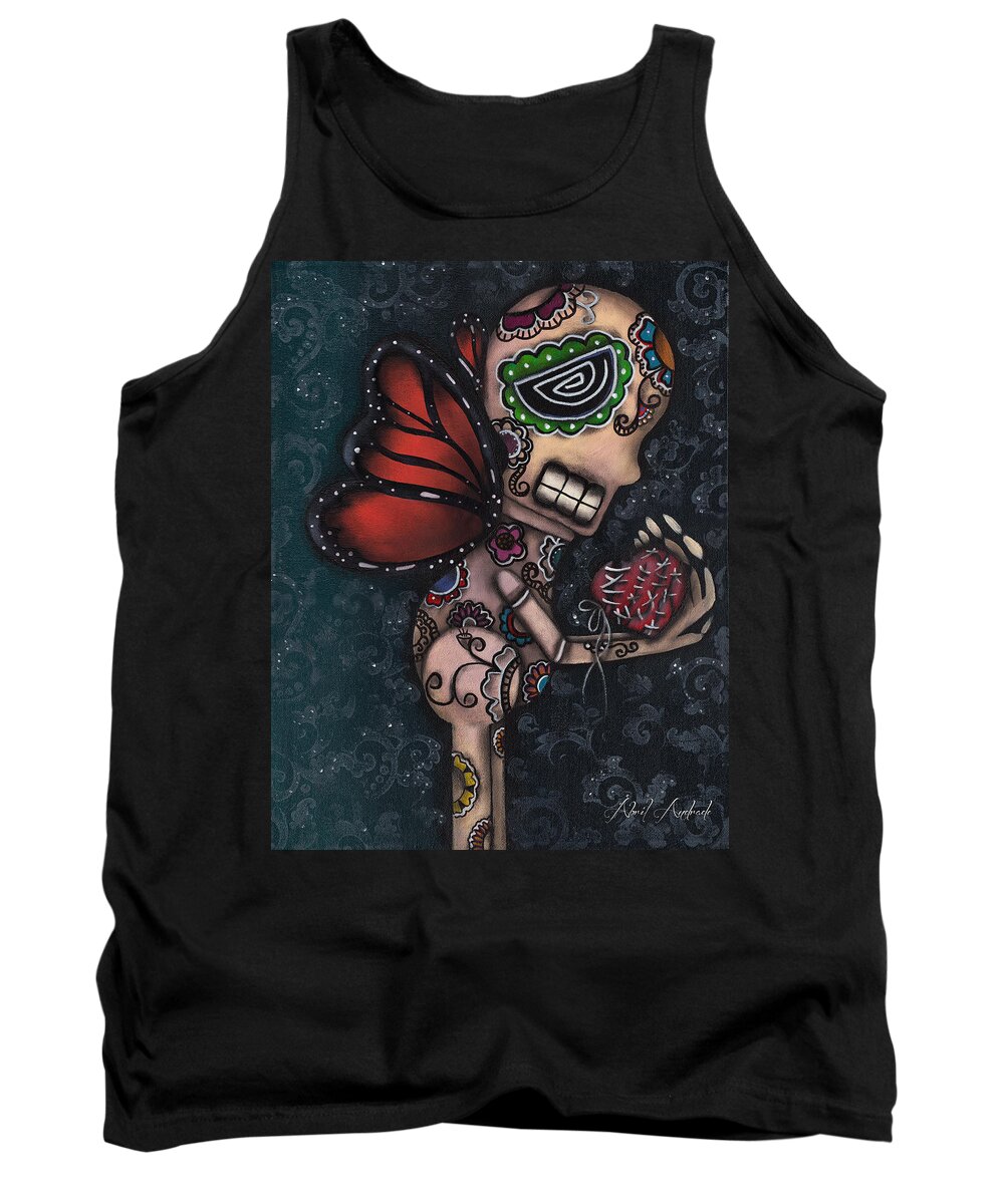 Butterfly Tank Top featuring the painting Healing by Abril Andrade