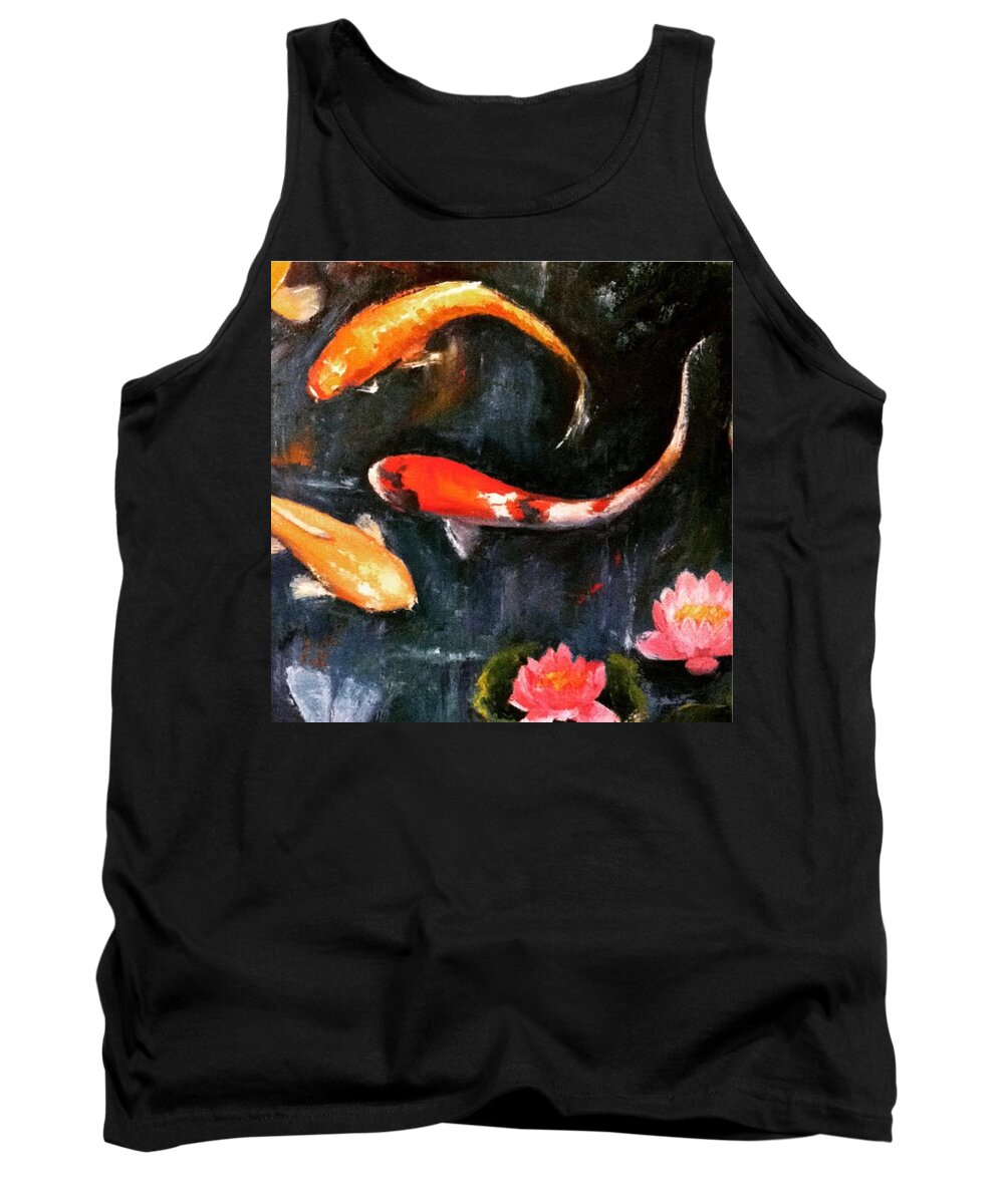 Koi Tank Top featuring the photograph Here's Some Zen For The Day. :) #koi by Jennifer Beaudet