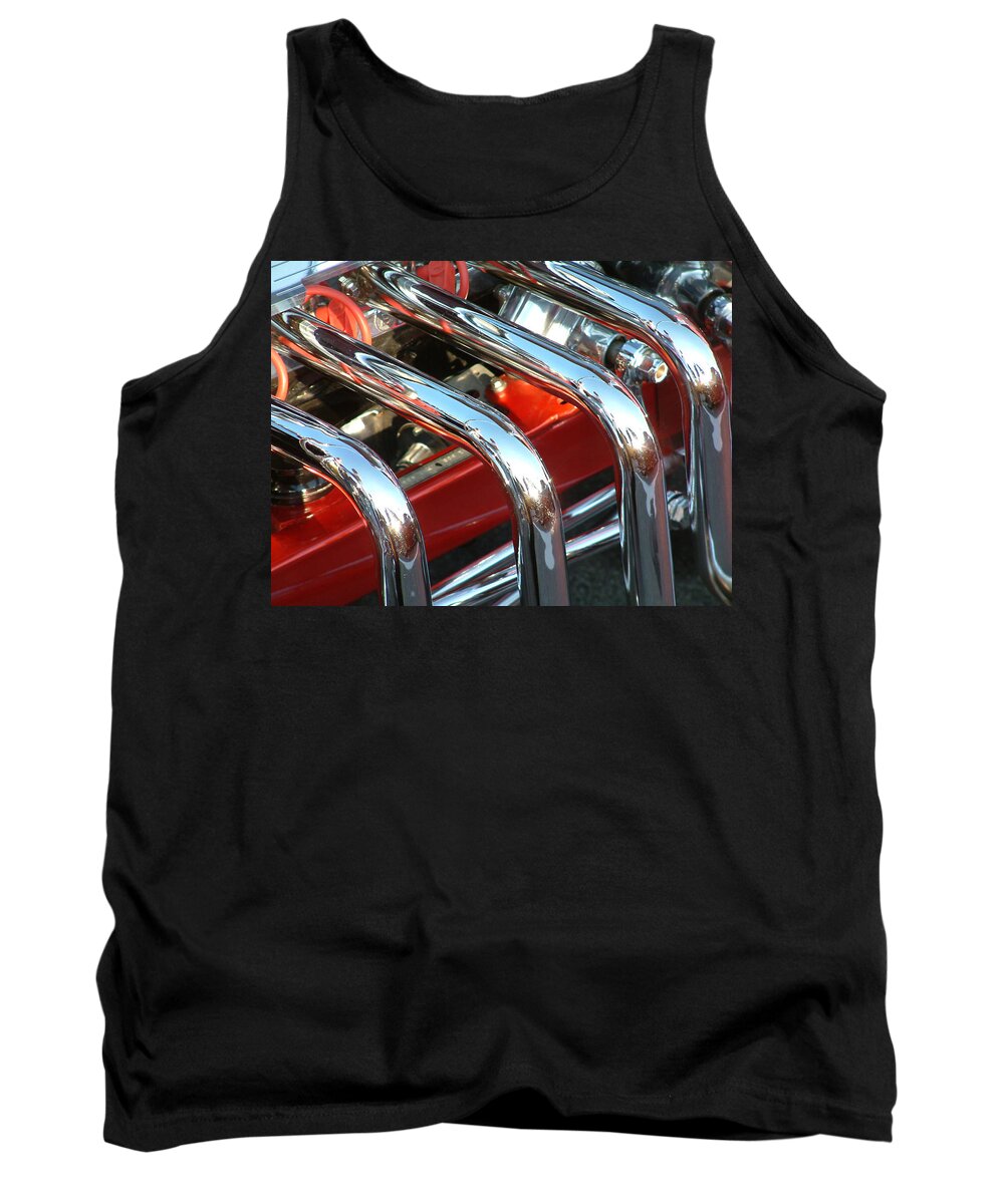 Chrome Pipes Tank Top featuring the photograph Hi Chrome by Thomas Pipia