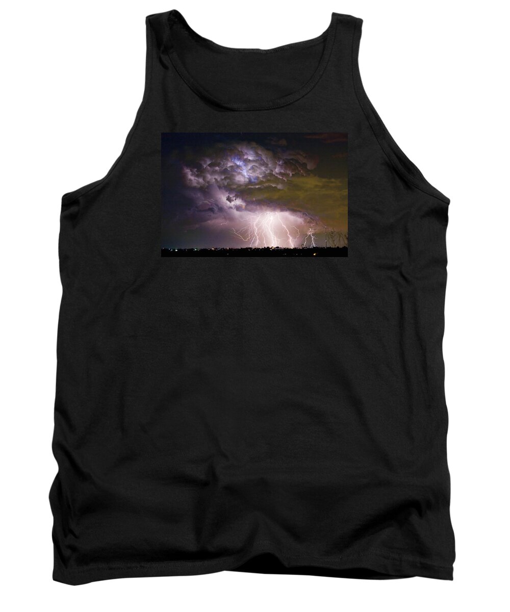Colorado Lightning Tank Top featuring the photograph Highway 52 Storm Cell - Two and half Minutes Lightning Strikes by James BO Insogna