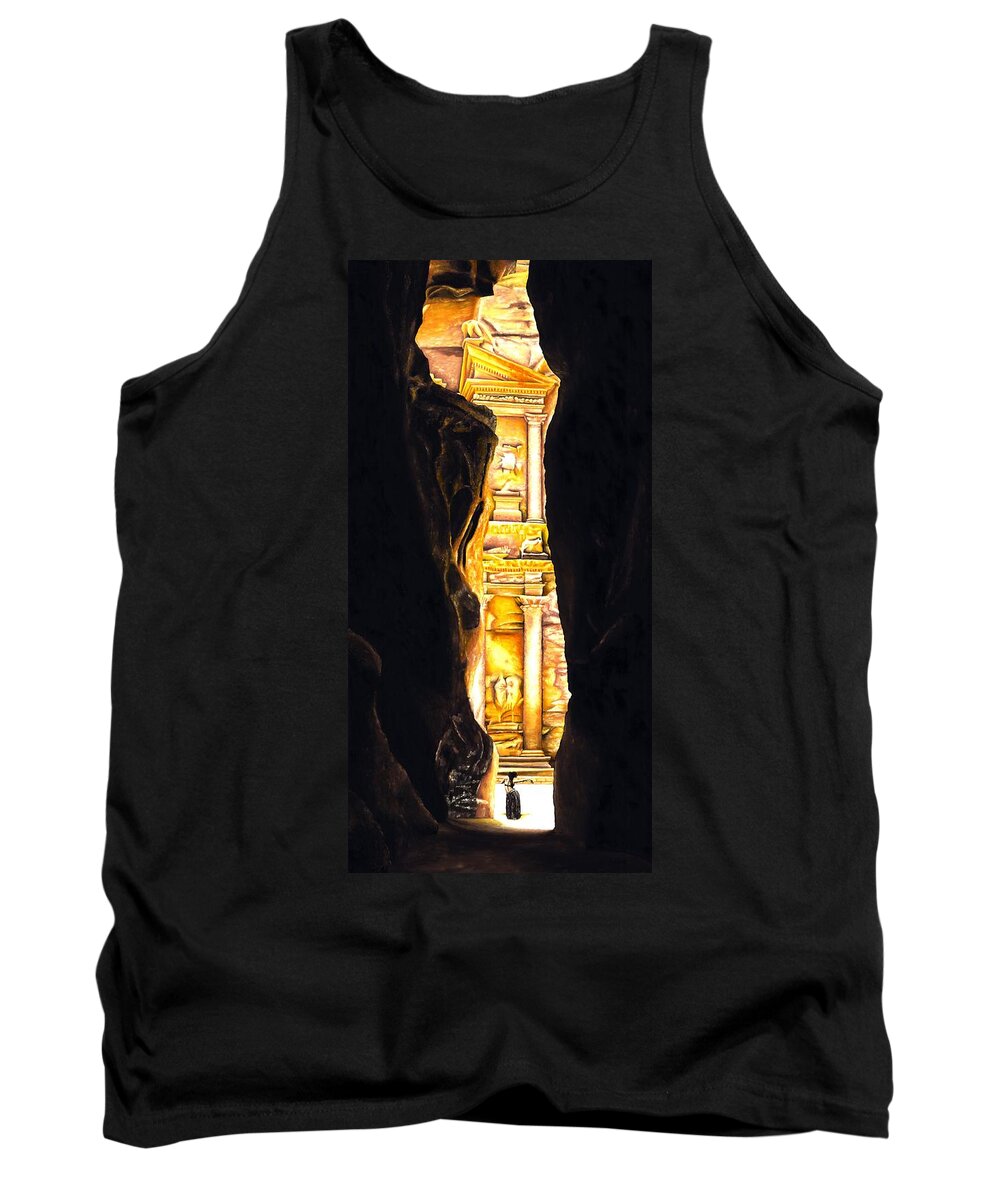 Bellydancer Tank Top featuring the painting Homage to Petra by Richard Young