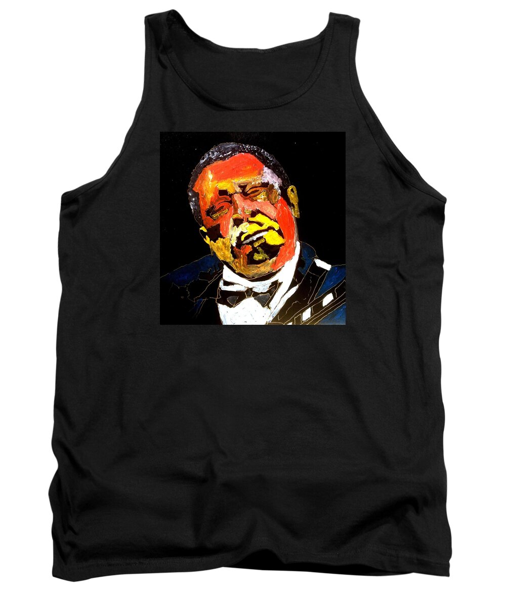 Bb King Tank Top featuring the painting Honoring BB King by Neal Barbosa