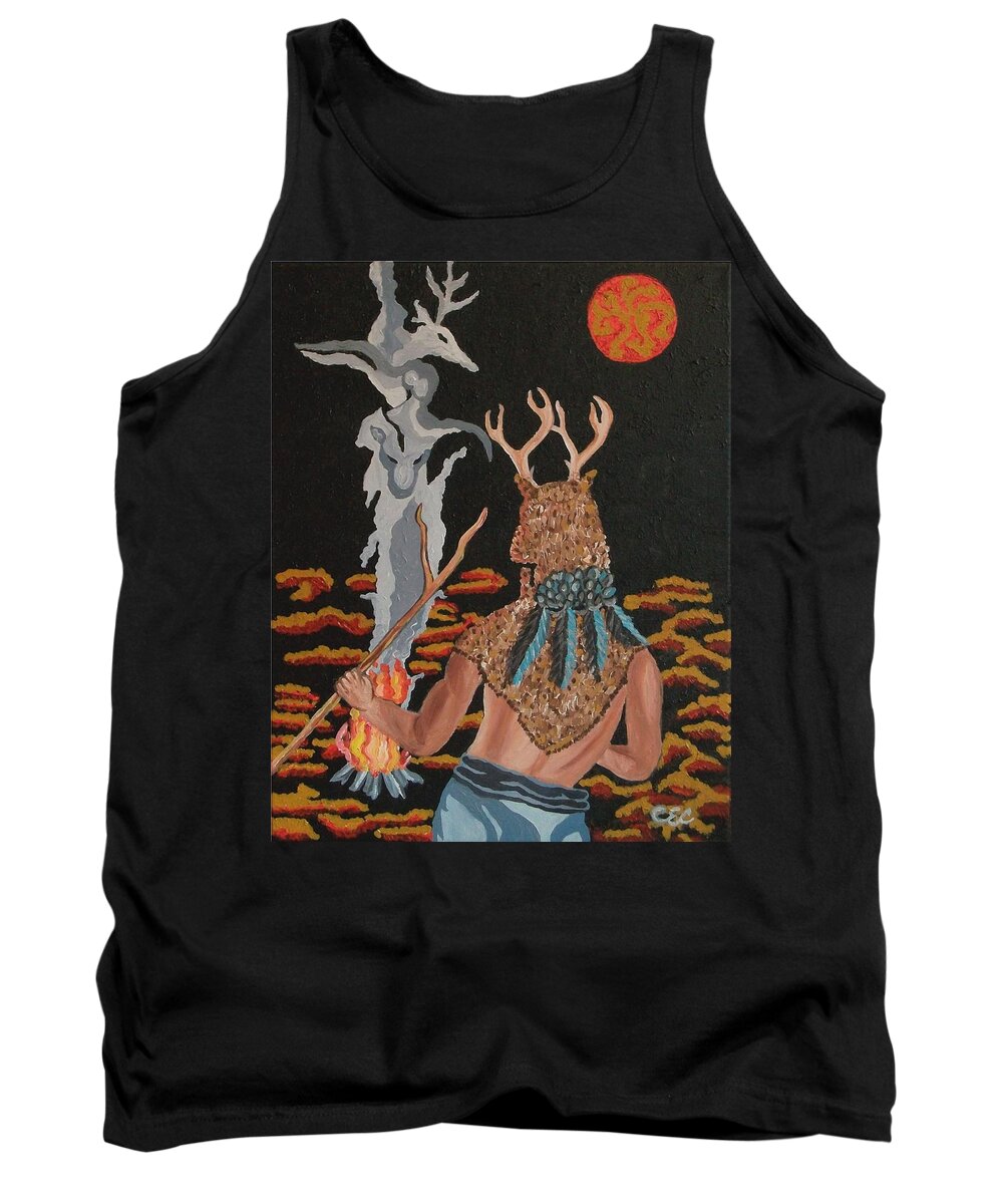 Native American Tank Top featuring the painting Honoring by Carolyn Cable