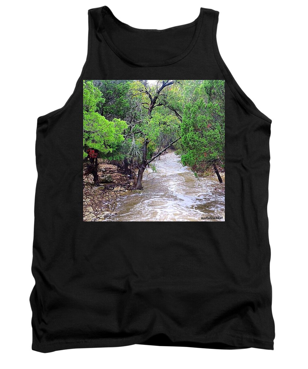 Raining Tank Top featuring the photograph I Have The #rainyday Blues! by Austin Tuxedo Cat