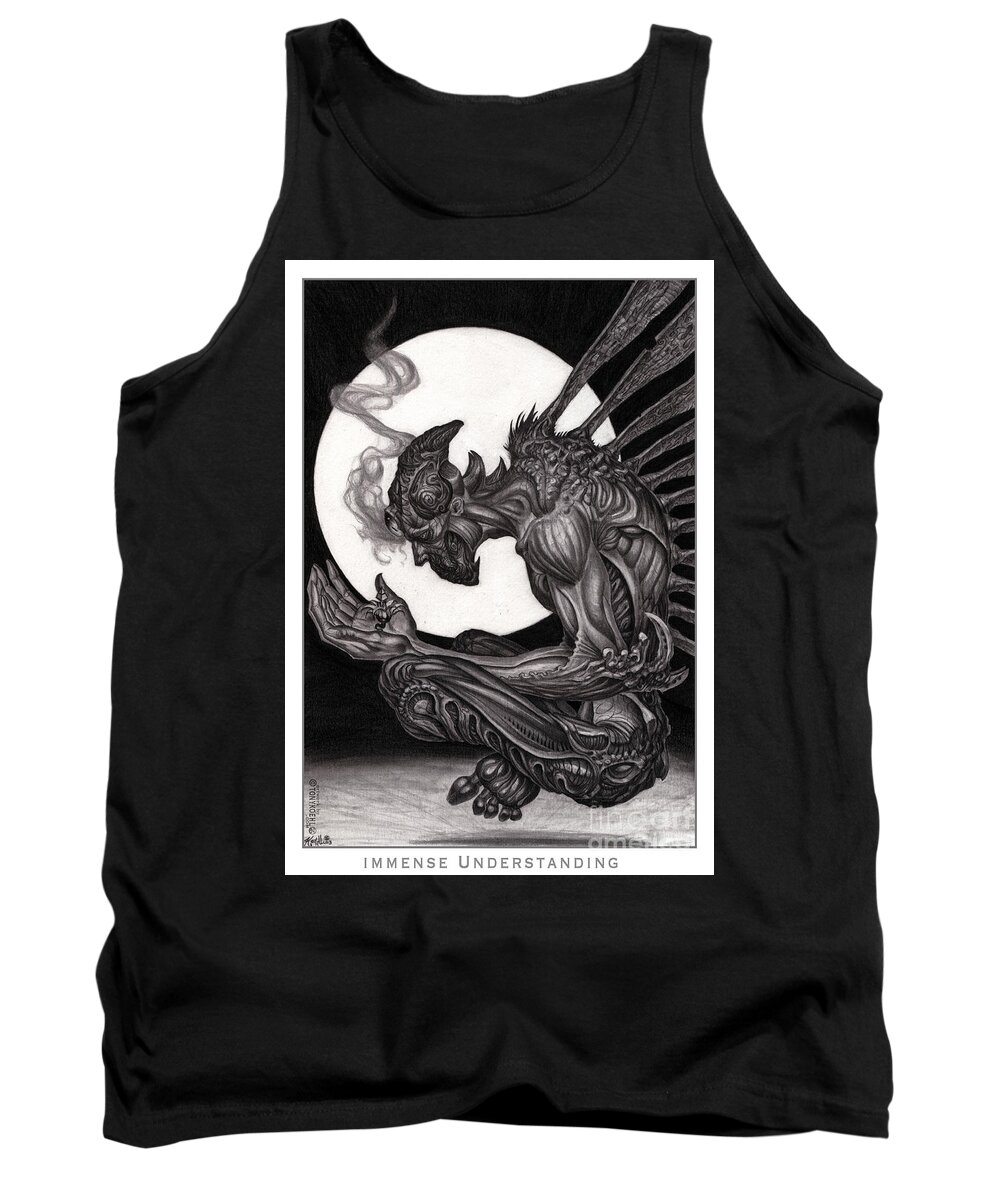 Tony Koehl Tank Top featuring the drawing Immense Understanding graphite by Tony Koehl