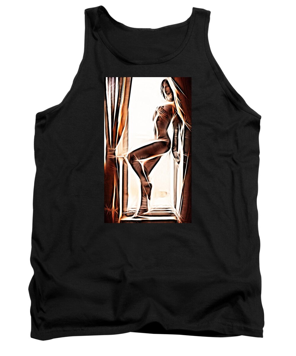 Photo Tank Top featuring the digital art Inca Queen by Jeff Iverson