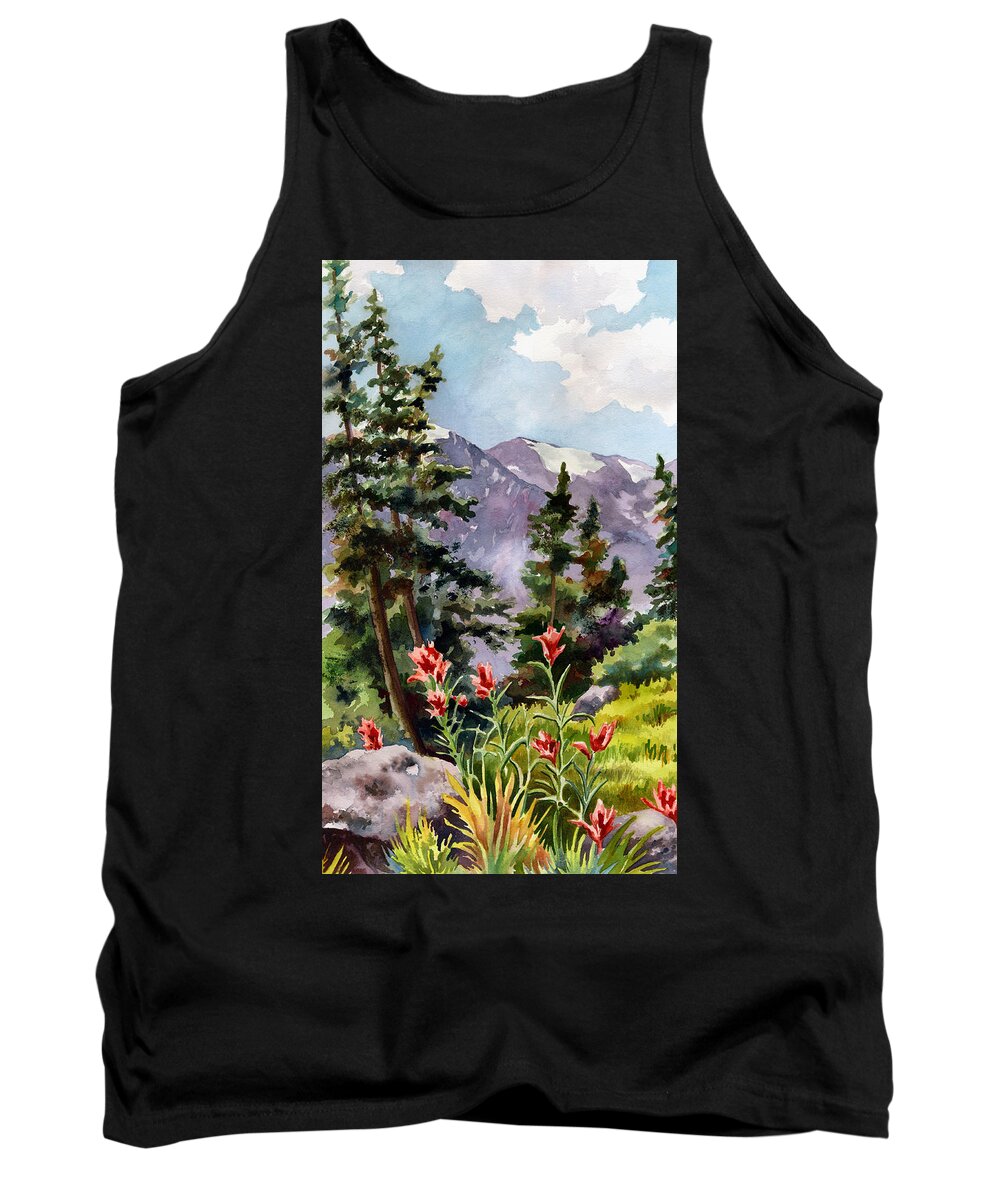Colorado Art Tank Top featuring the painting Indian Paintbrush by Anne Gifford