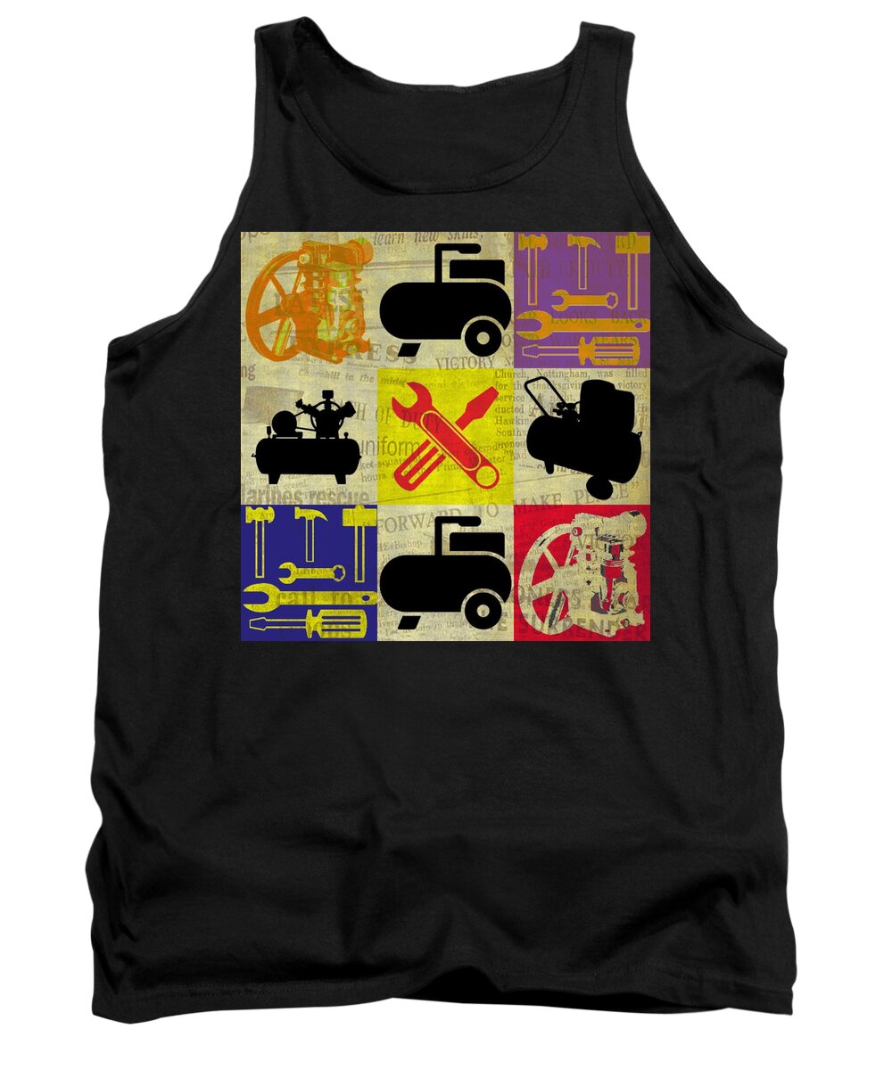 Industrial Tank Top featuring the mixed media Industrial Revolution by Robert Margetts
