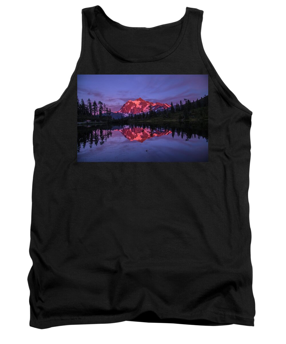Mt Baker Tank Top featuring the photograph Intense Reflection by Doug Scrima
