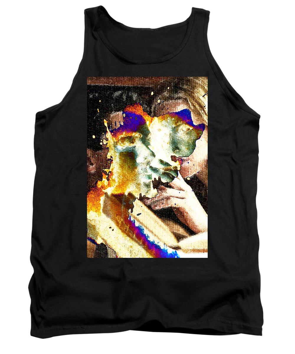 Intimate Tank Top featuring the digital art Intimate Conversation by Andrea Barbieri