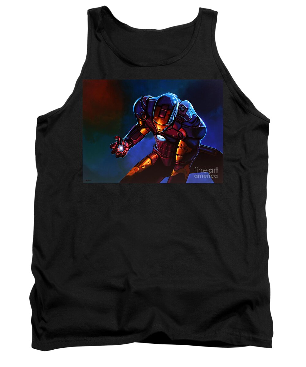 Iron Man Tank Top featuring the painting Iron Man by Paul Meijering
