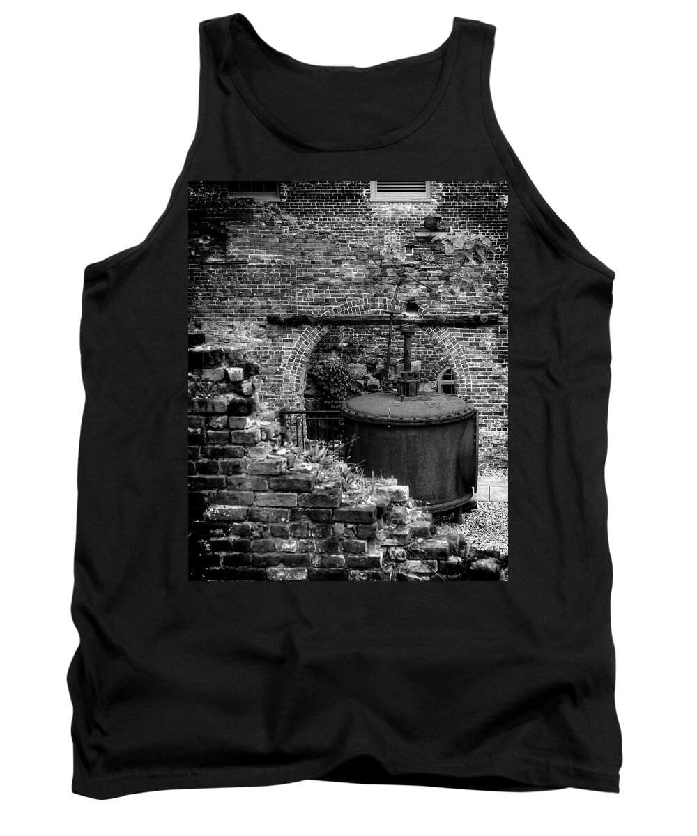Antique Tank Top featuring the photograph Ironworks Remains by Alan Raasch