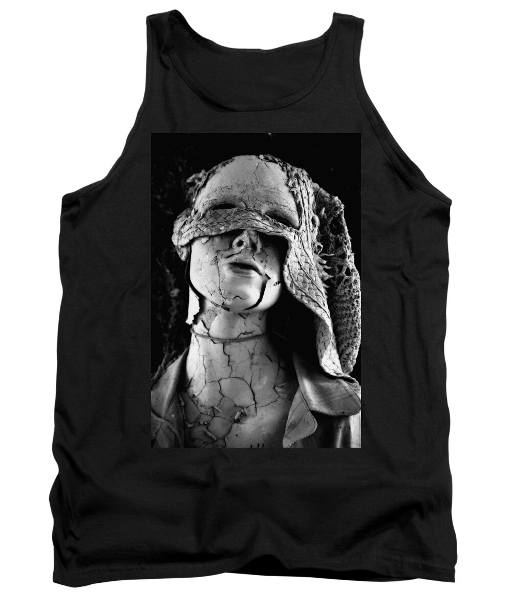 Abstract Tank Top featuring the photograph Irreversible in Black and White by Newel Hunter