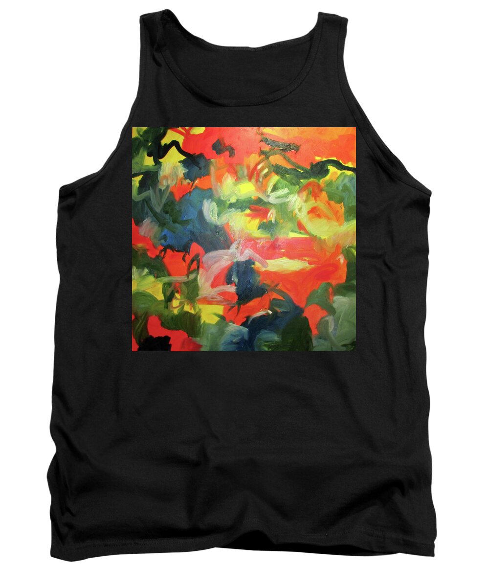 Abstract Tank Top featuring the painting Just Below The Surface by Steven Miller