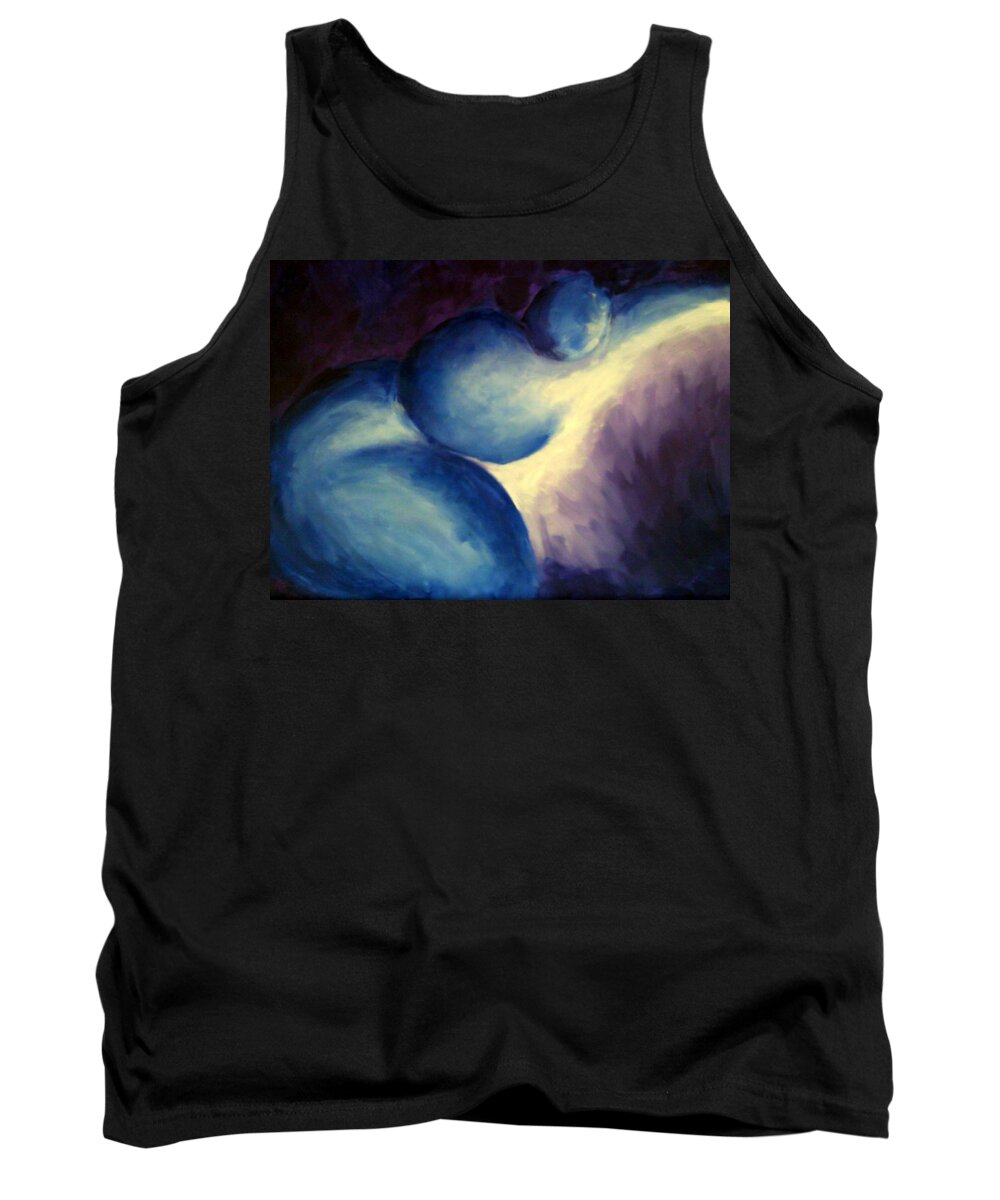 Blue Tank Top featuring the painting Just Let Me Weep by Jennifer Hannigan-Green