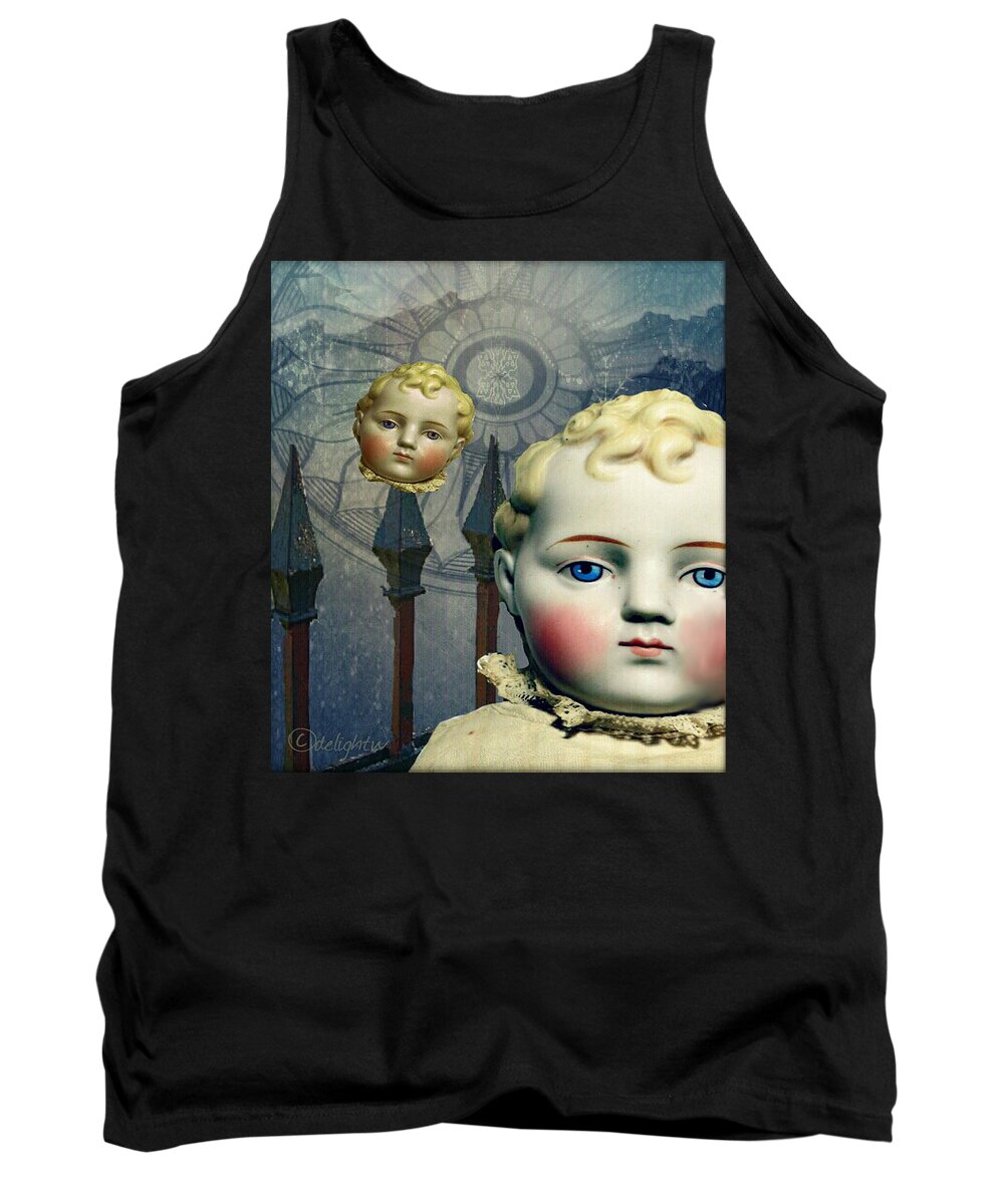 Porcelain Doll Tank Top featuring the digital art Just like a Doll by Delight Worthyn