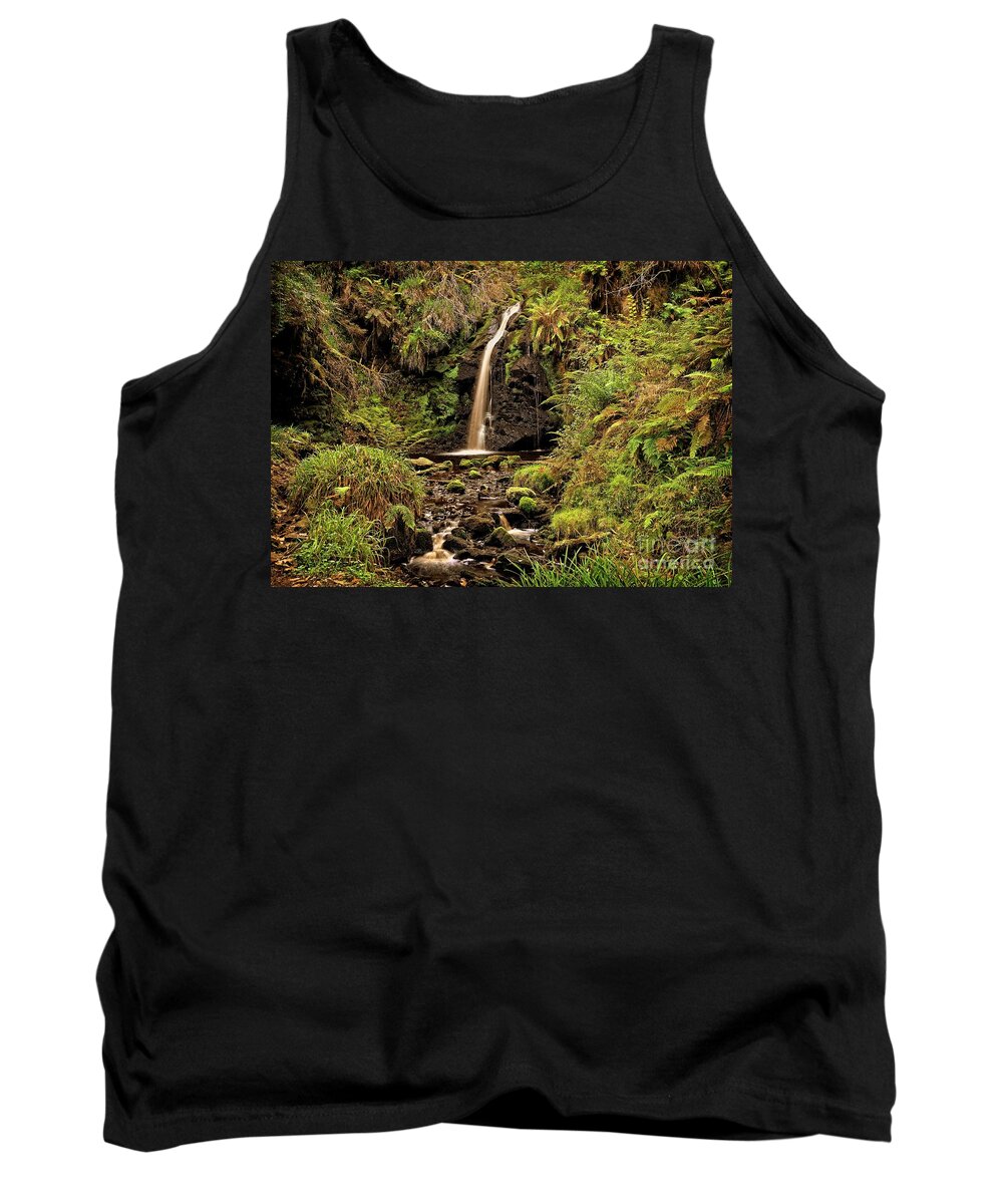 Waterfall Tank Top featuring the photograph Kielder Forest Waterfall by Martyn Arnold