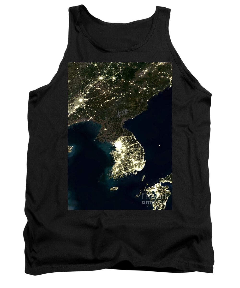 Korea Tank Top featuring the photograph Korean Peninsula by Planet Observer and SPL and Photo Researchers