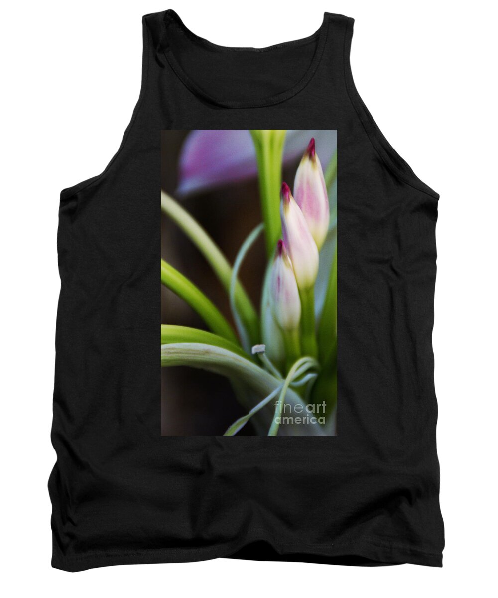 Flower Tank Top featuring the photograph Laced In Satin by Linda Shafer