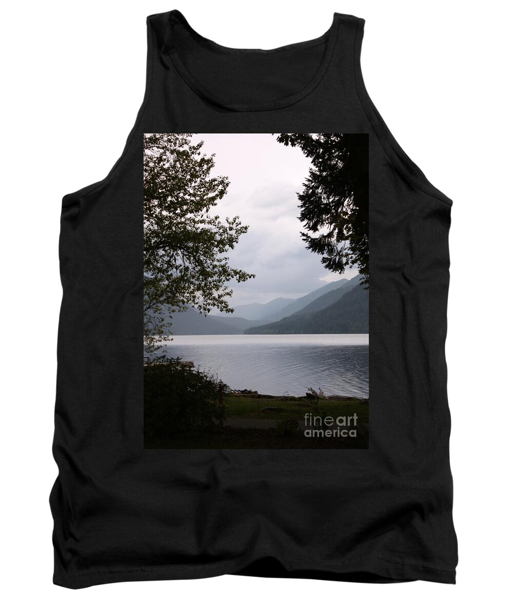 Lake Crescent Tank Top featuring the photograph Lake Crescent through the Trees by Carol Groenen