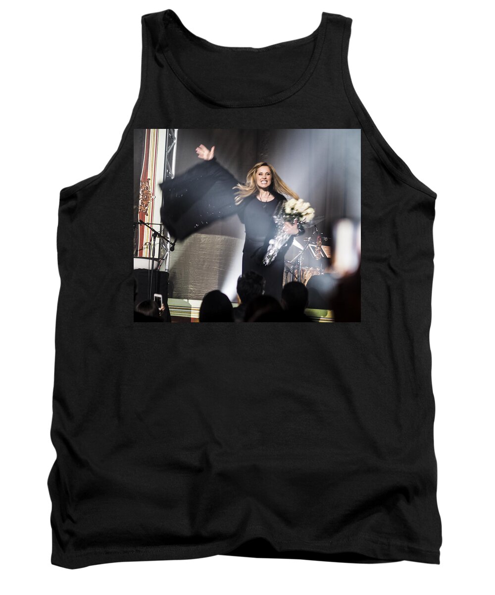 Rebecca Dru Photography Tank Top featuring the photograph Lara Fabian at the Saban - Sharing the Love by Rebecca Dru