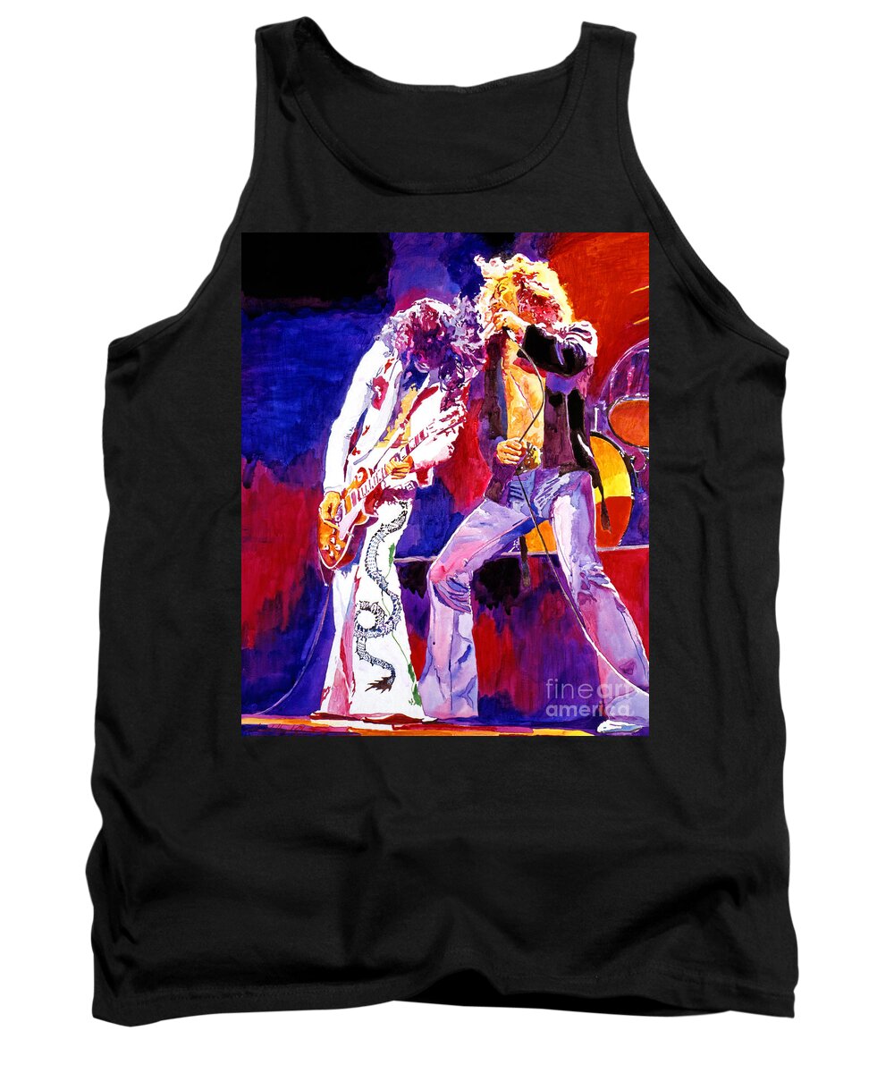 Led Zeppelin Tank Top featuring the painting Led Zeppelin - Page and Plant by David Lloyd Glover