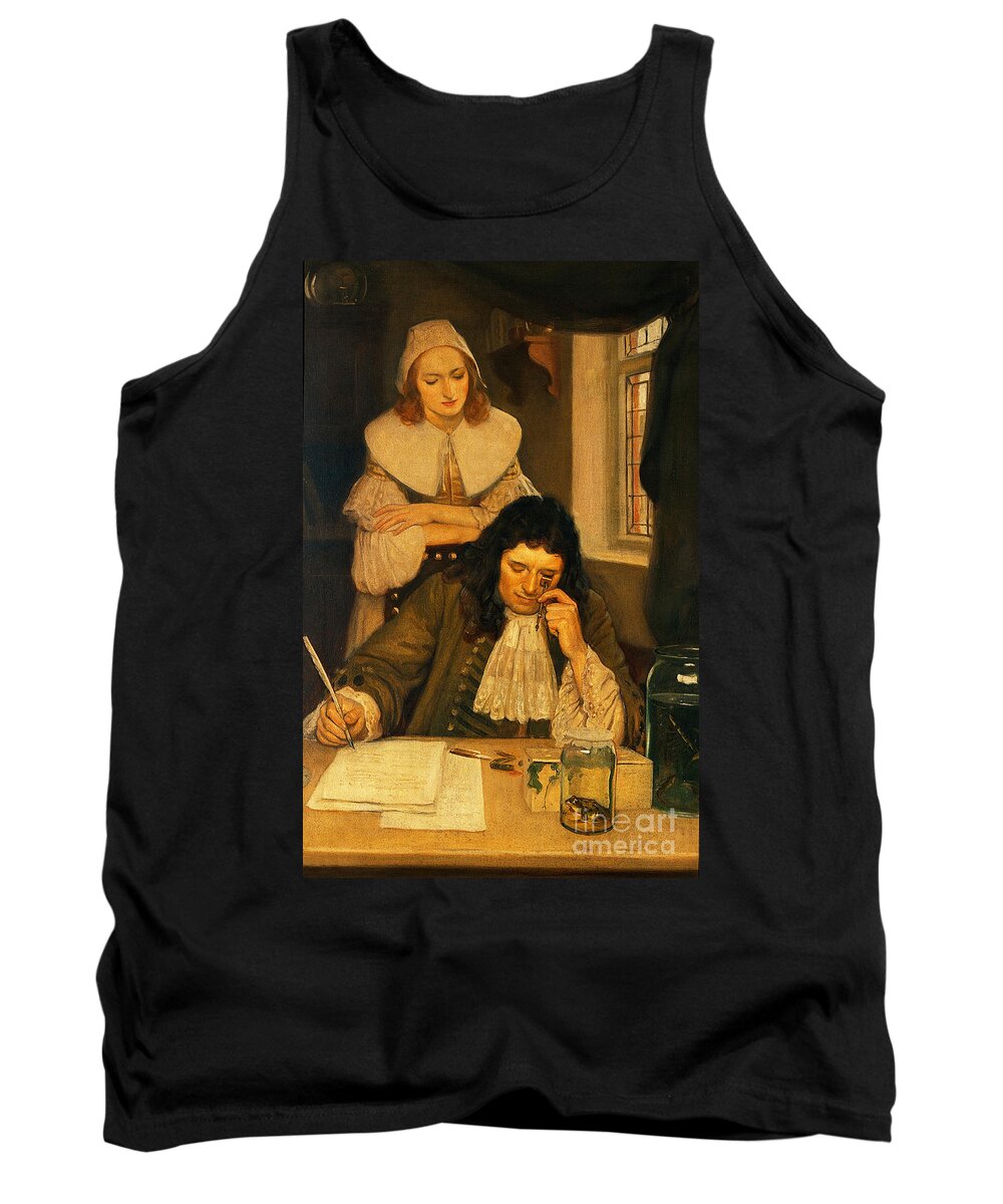 Historic Tank Top featuring the photograph Leeuwenhoek With Miicroscope, 17th by Wellcome Images
