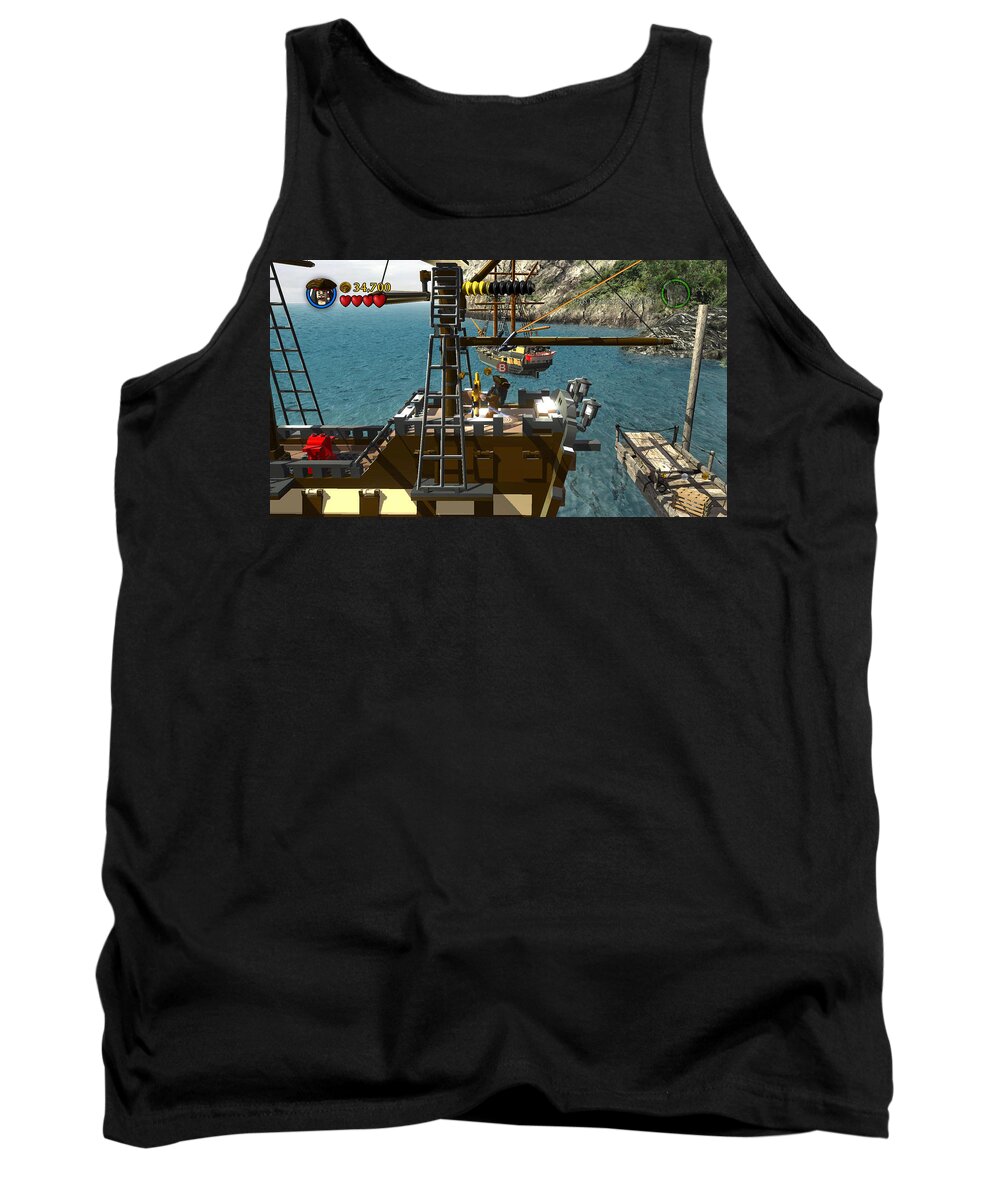 Lego Pirates Of The Caribbean The Video Game Tank Top featuring the digital art LEGO Pirates of the Caribbean The Video Game by Maye Loeser