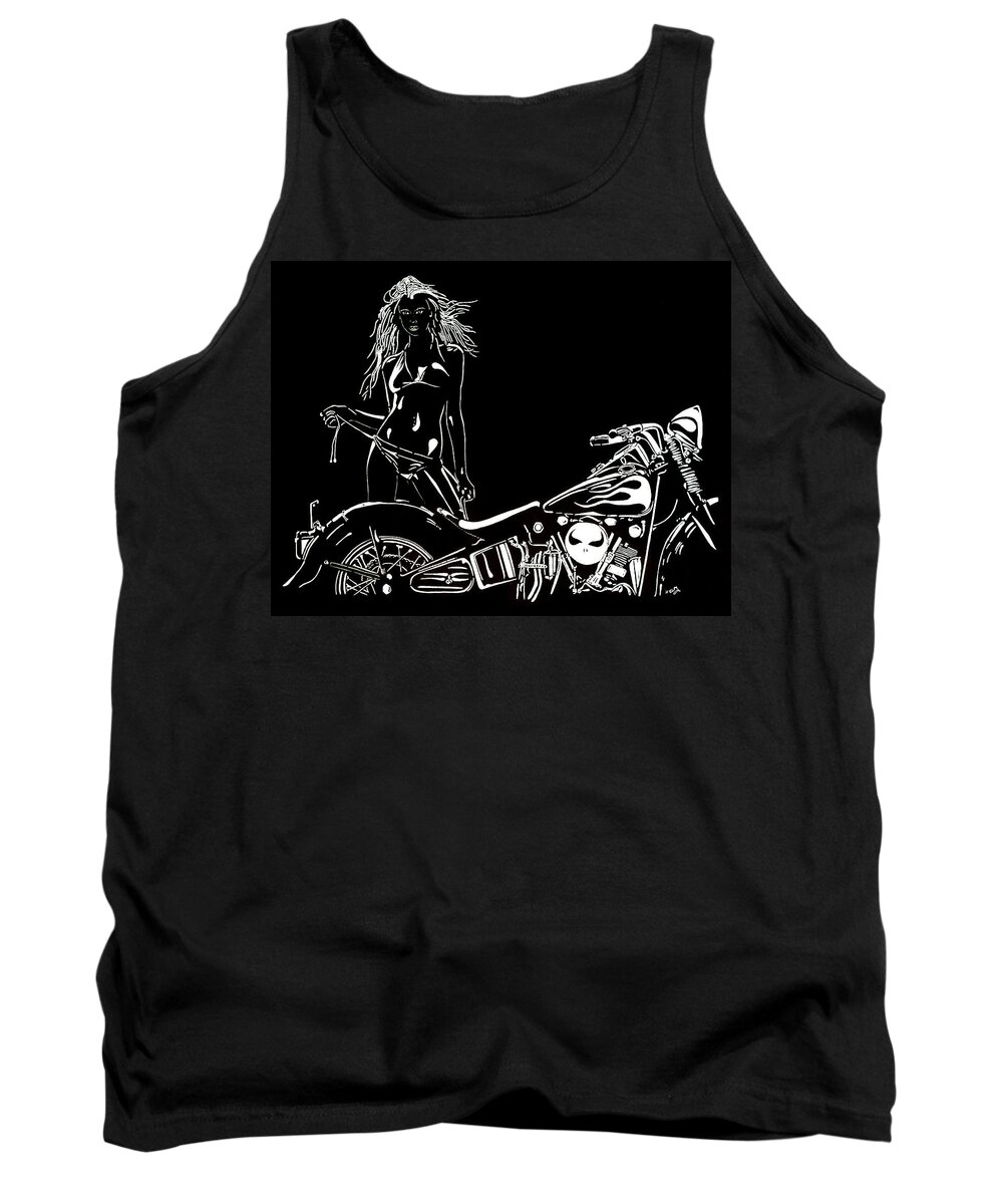  Sex Photographs Tank Top featuring the drawing Lets Go by Mayhem Mediums