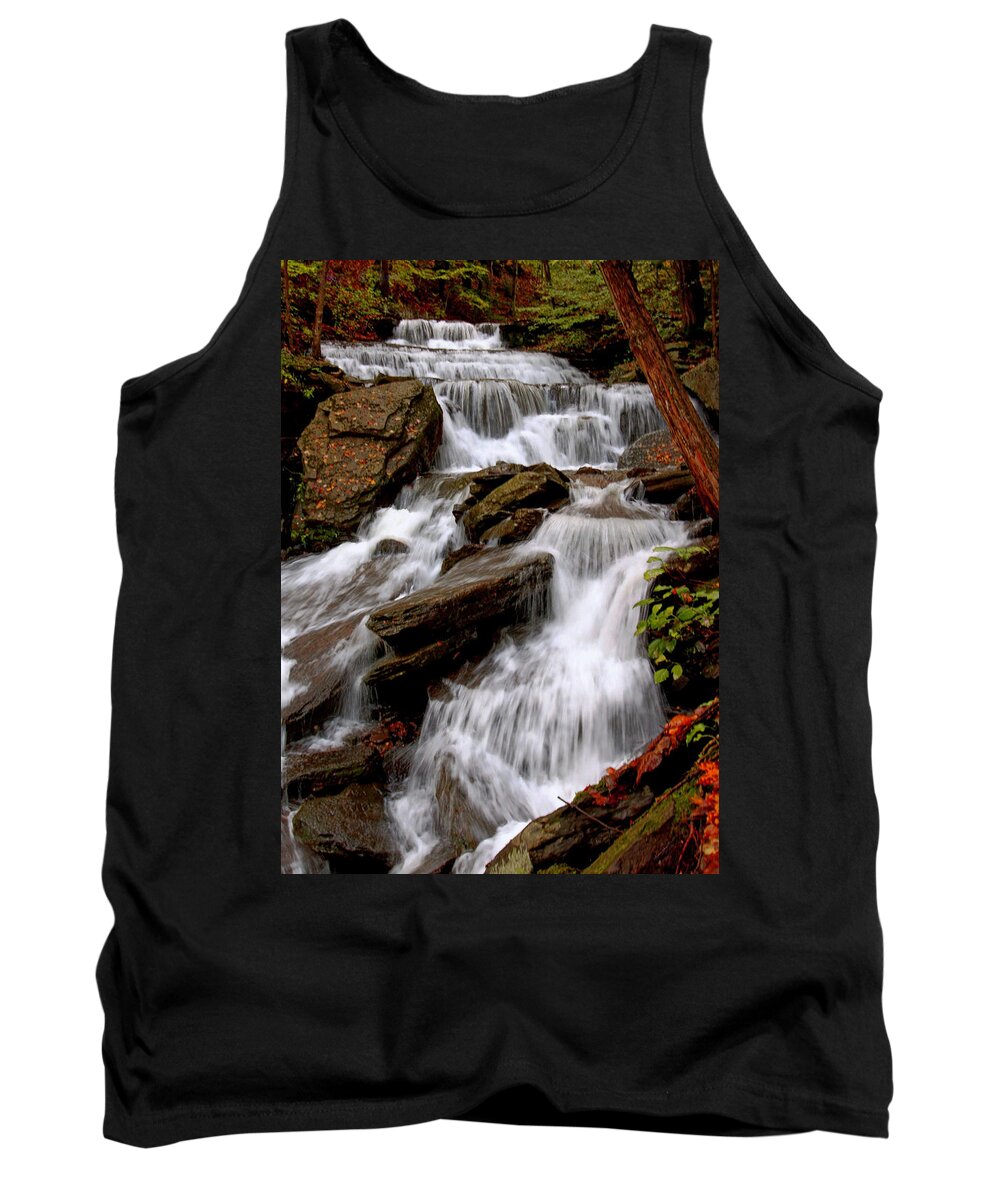 Waterfalls Tank Top featuring the photograph Little Four Mile Run Falls by Suzanne Stout