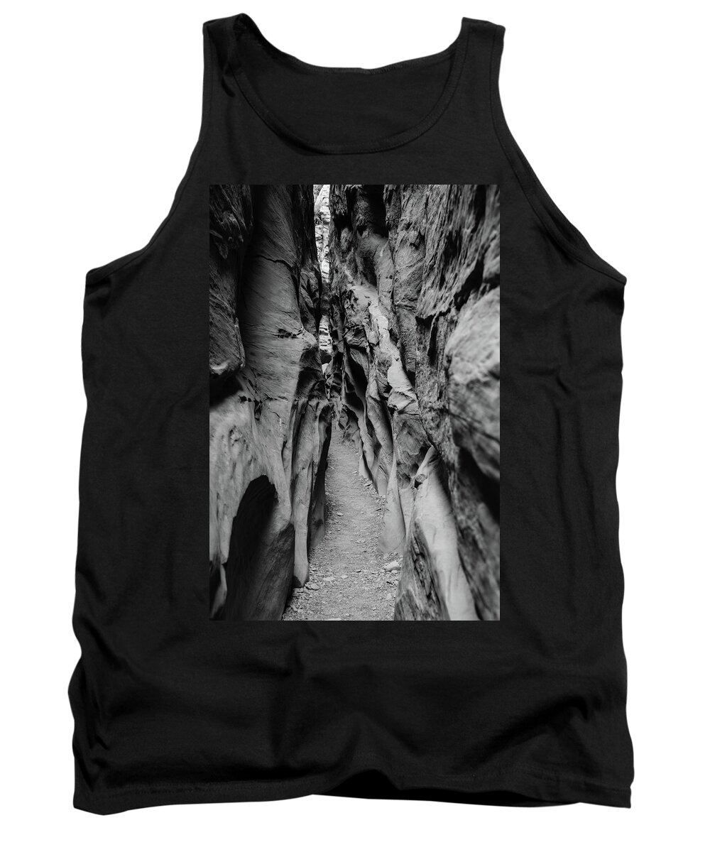 Little Tank Top featuring the photograph Little Wild Horse Canyon bw by Jennifer Ancker