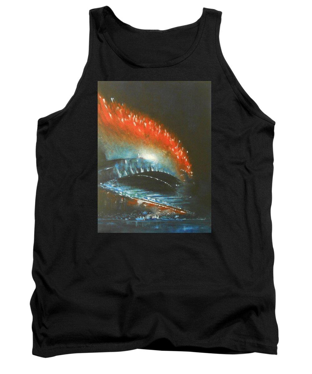 Abstract Tank Top featuring the painting Living Out Loud 2 by Jane See