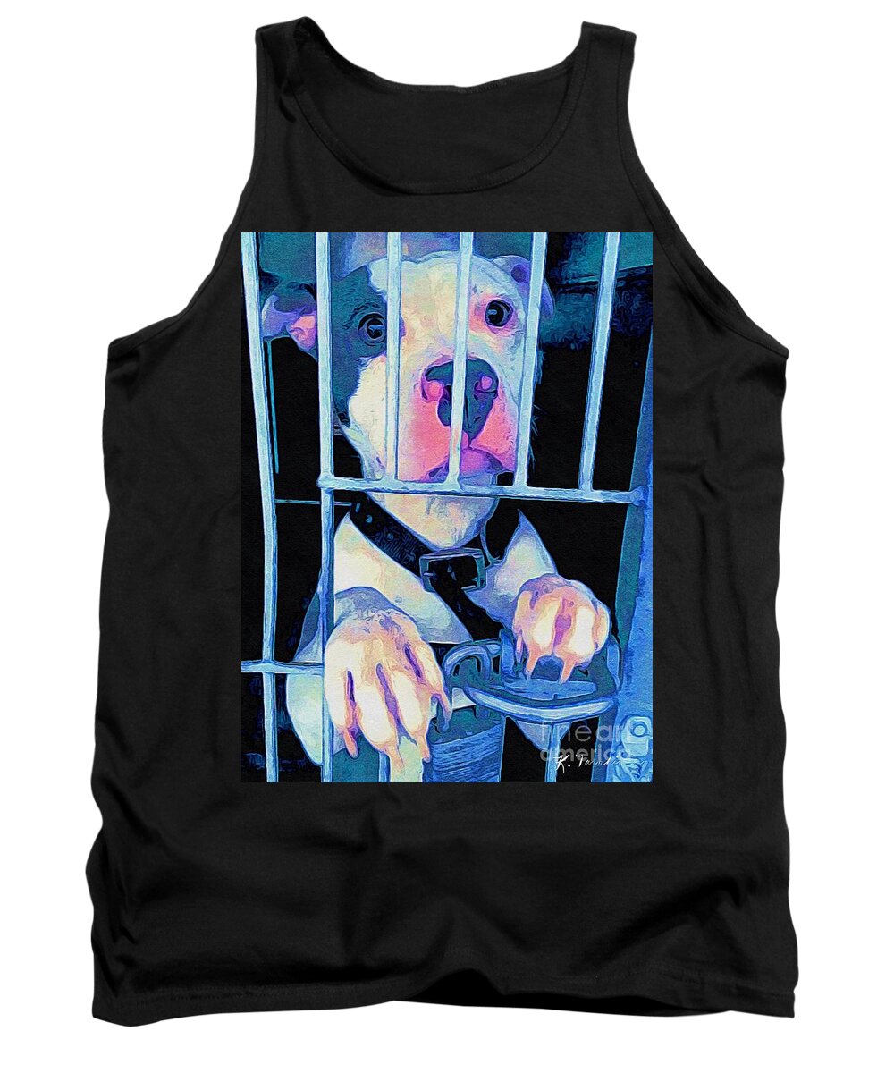 Locked Up Tank Top featuring the digital art Locked Up by Kathy Tarochione