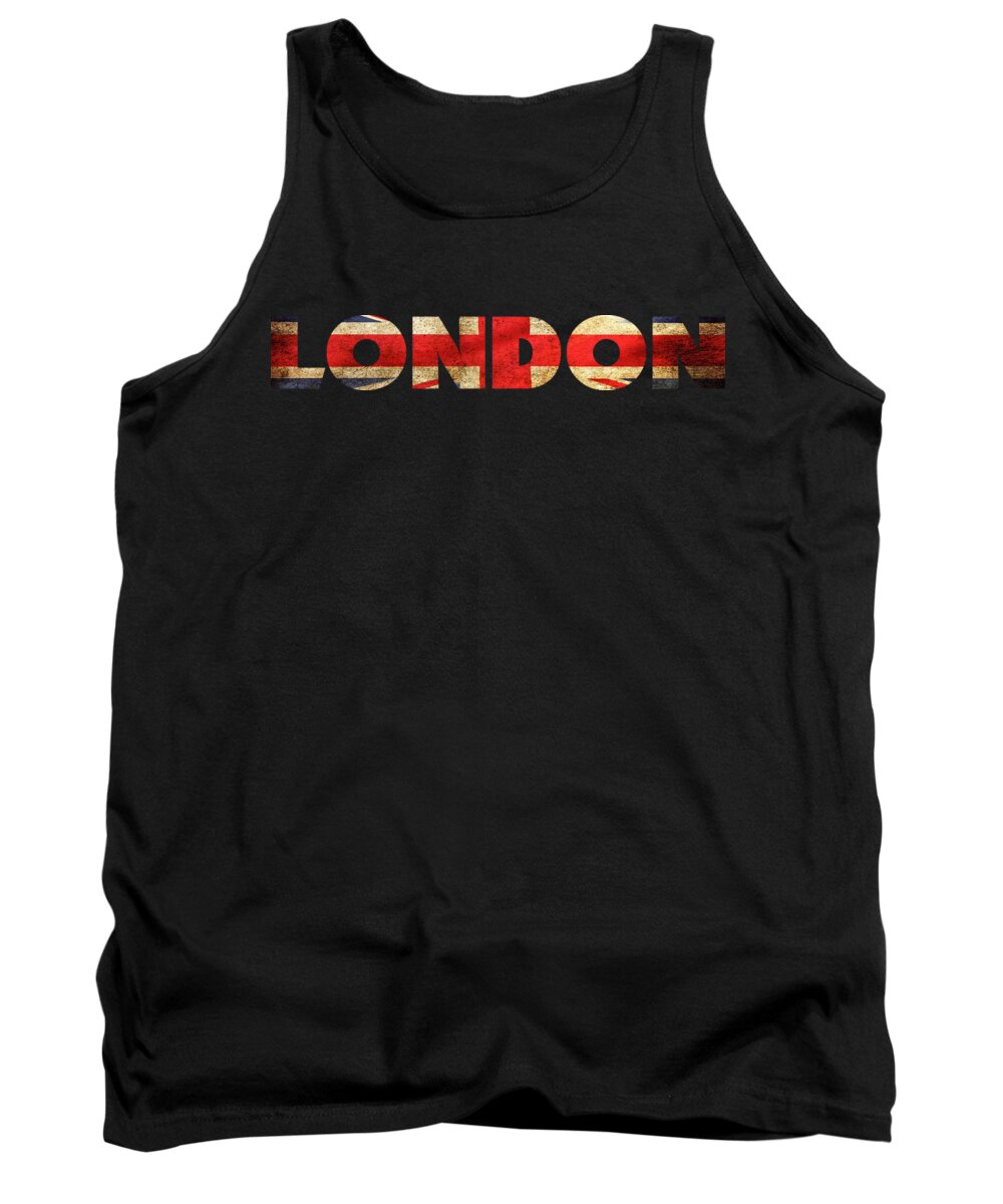 London Tank Top featuring the drawing London Vintage British Flag tee by Edward Fielding